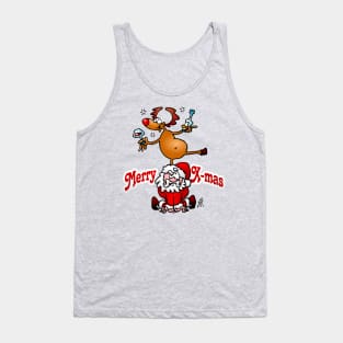 Merry X-mas from Santa Claus and his reindeer Tank Top